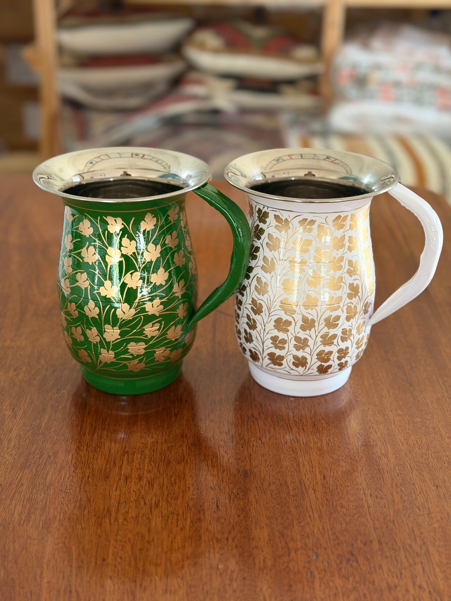 Hand-painted Floral Metal Jugs/pitcher