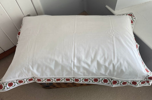 Lotus print edge cotton pillow case
