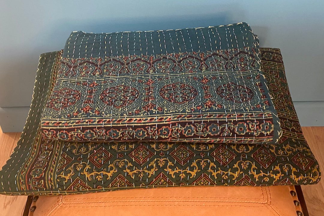 Cotton printed Ajrakh Bedcover