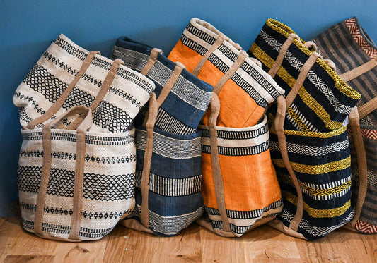 Utility /Laundry Jute striped Bags