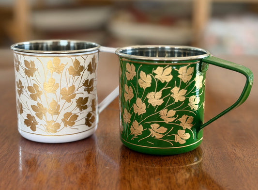 Hand painted Metal Mugs