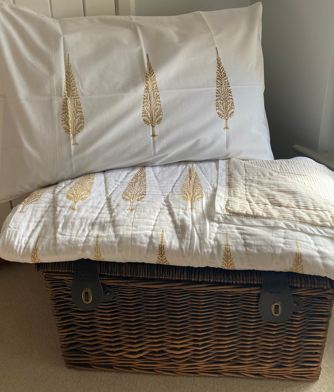 Cypress Print edge cotton pillow case
