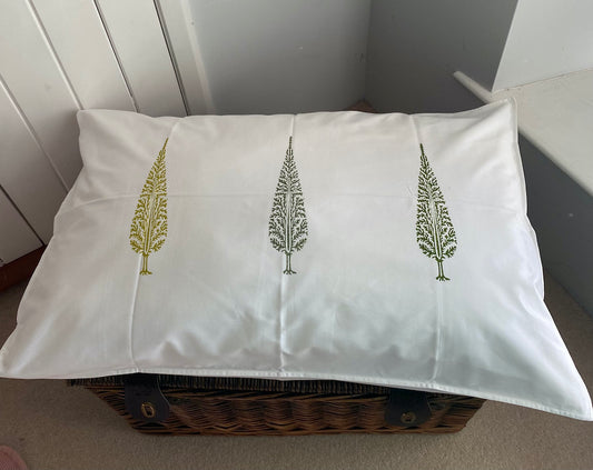 Cypress Print edge cotton pillow case