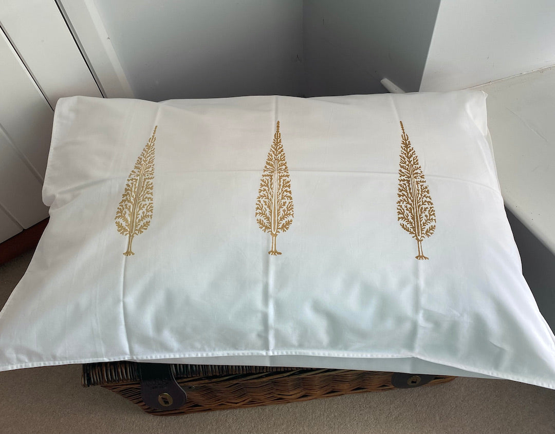 Cypress Print edge cotton pillow case