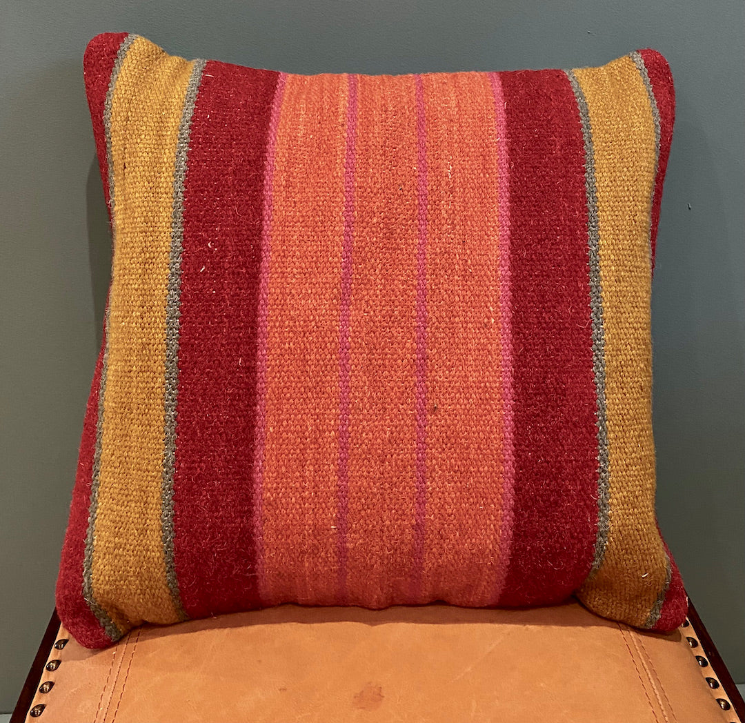 Cushion cover in wool blend Kilim stripes