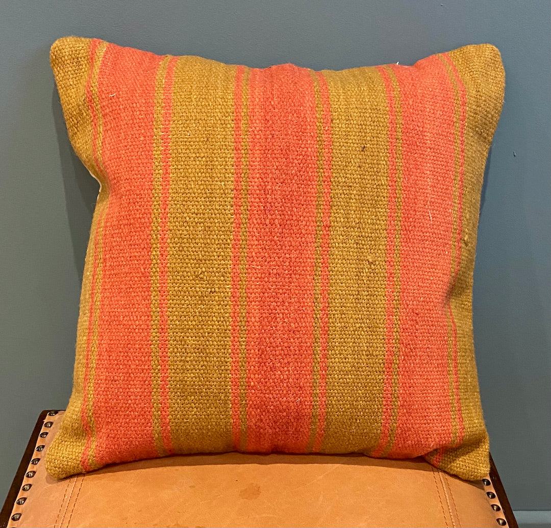 Cushion cover in wool blend Kilim stripes