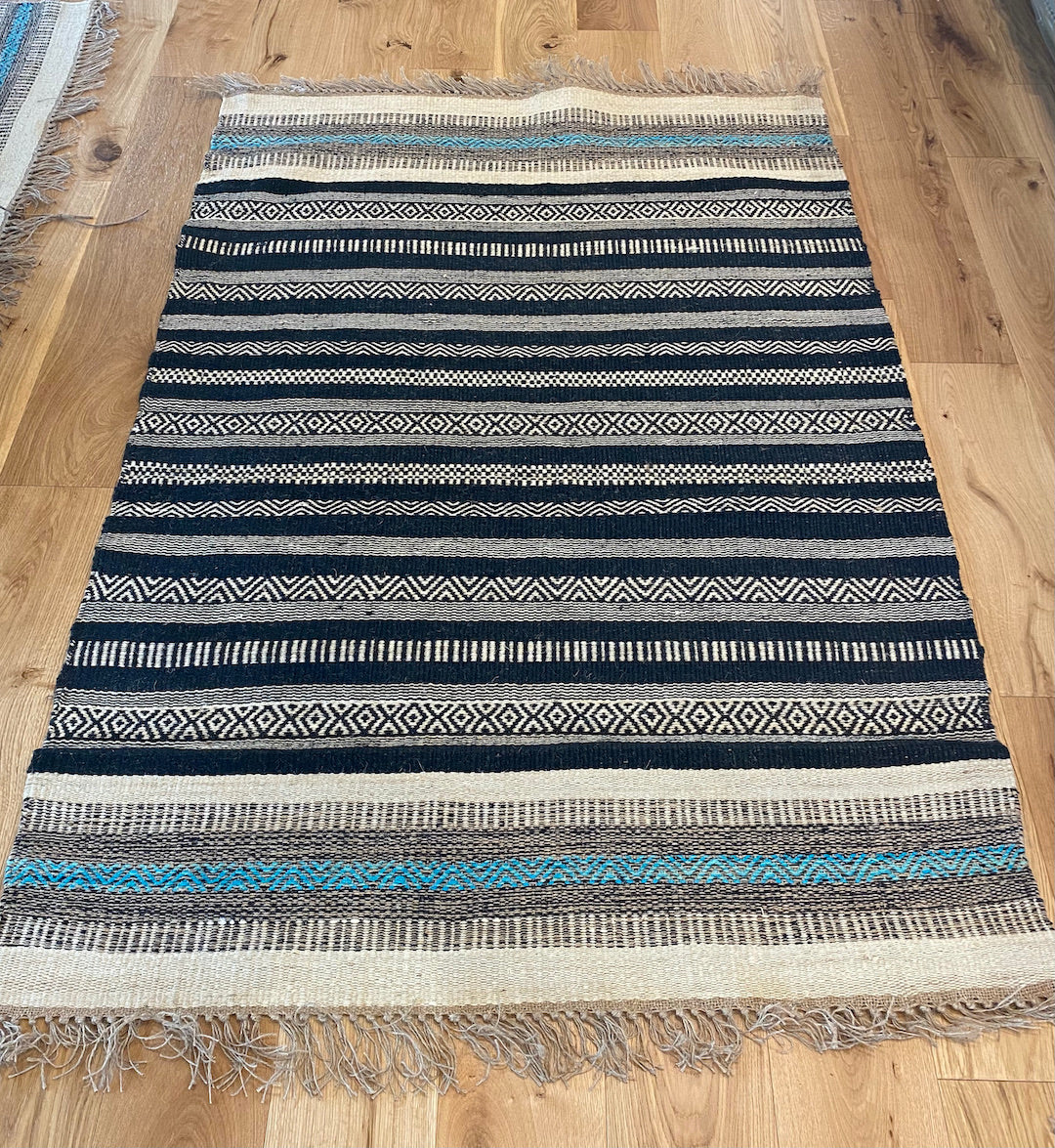 Jute Kilim Hand-woven Striped Rug