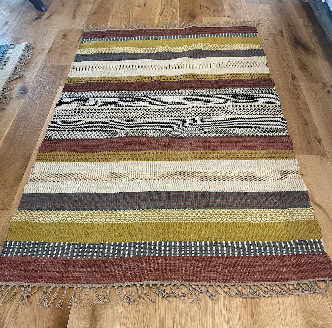 Jute Kilim Hand-woven Striped Rug