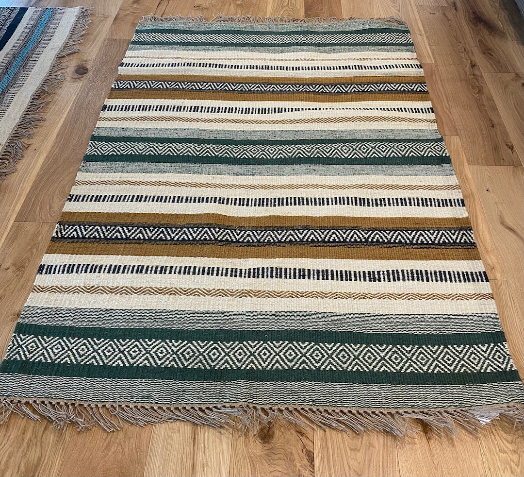 Jute Kilim Hand-woven Striped Rug