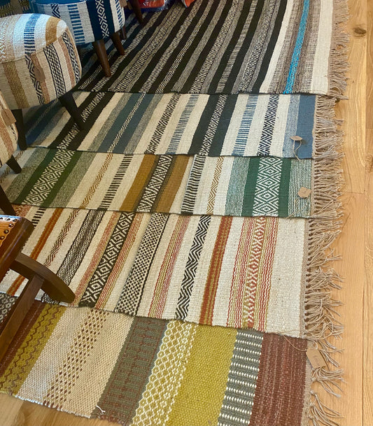 Jute Kilim Hand-woven Striped Rug