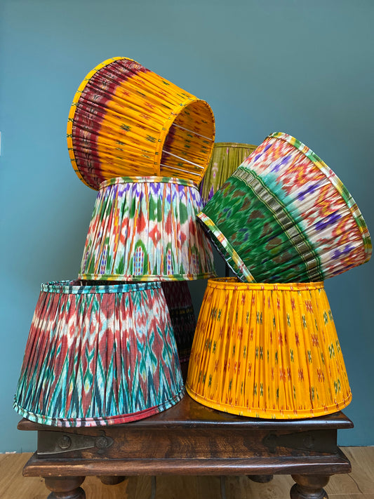 Upcycled silk sari lampshade 36cm