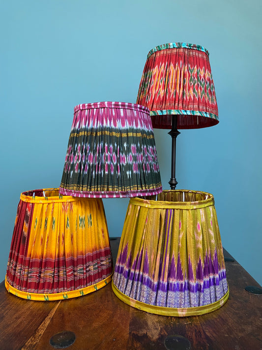 Upcycled silk sari lampshades 26cm