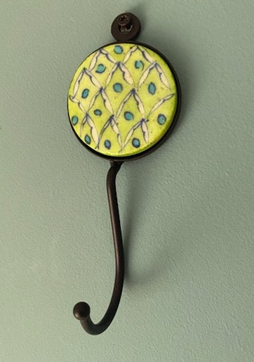 Ceramic Round Wall Hook Hand Painted