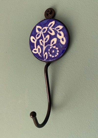 Ceramic Round Wall Hook Hand Painted
