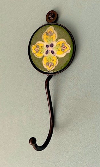Ceramic Round Wall Hook Hand Painted