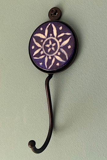 Ceramic Round Wall Hook Hand Painted