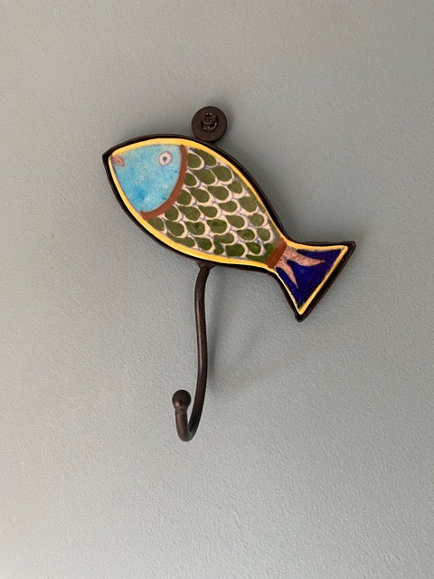 Ceramic Wall Hook Hand Painted Fish