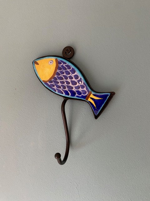 Ceramic Wall Hook Hand Painted Fish