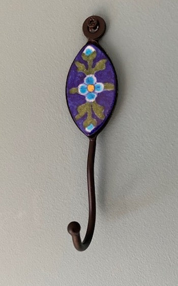 Ceramic Wall Hook Hand Painted Oval