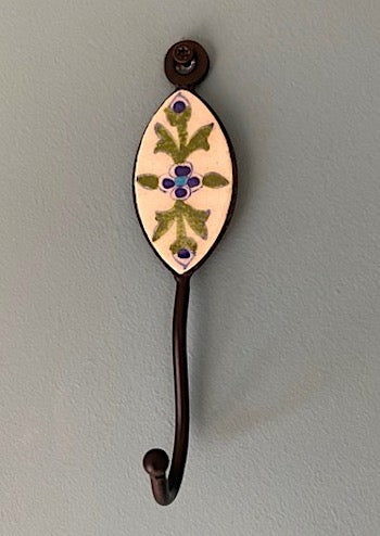 Ceramic Wall Hook Hand Painted Oval