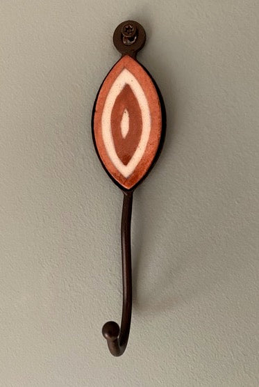Ceramic Wall Hook Hand Painted Oval