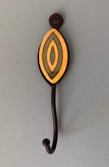 Ceramic Wall Hook Hand Painted Oval