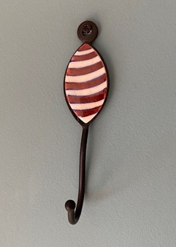 Ceramic Wall Hook Hand Painted Oval