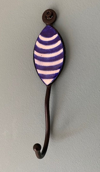 Ceramic Wall Hook Hand Painted Oval